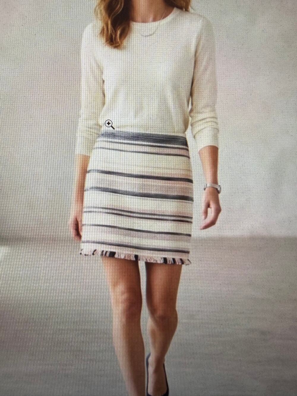 Women's Loft Outlet Pastel Striped Fridge Dress Work Tweed Mini Skirt Size 2